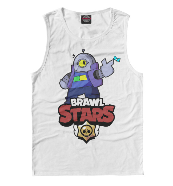 Мужская майка с изображением Brawl Stars цвета Белый