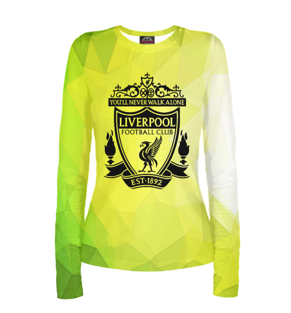 Женский лонгслив с изображением Liverpool / Ливерпуль цвета Белый