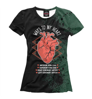 Женская футболка Heart Cardiology Echo Medic