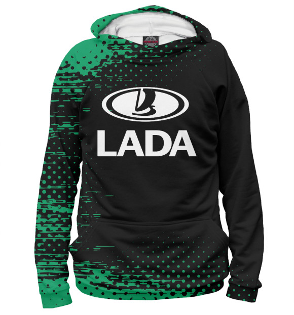 Мужское худи с изображением LADA цвета Белый
