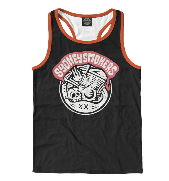 Мужская майка-борцовка с изображением Байк клуб цвета Белый