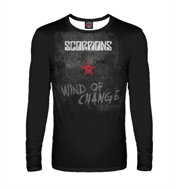 Мужской лонгслив с изображением Scorpions цвета Белый