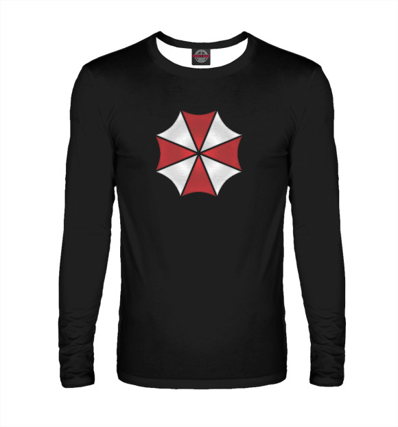 Мужской лонгслив с изображением Umbrella Corporation Logo цвета Белый
