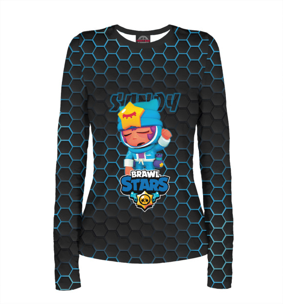 Женский лонгслив с изображением Сэнди. Brawl Stars цвета Белый