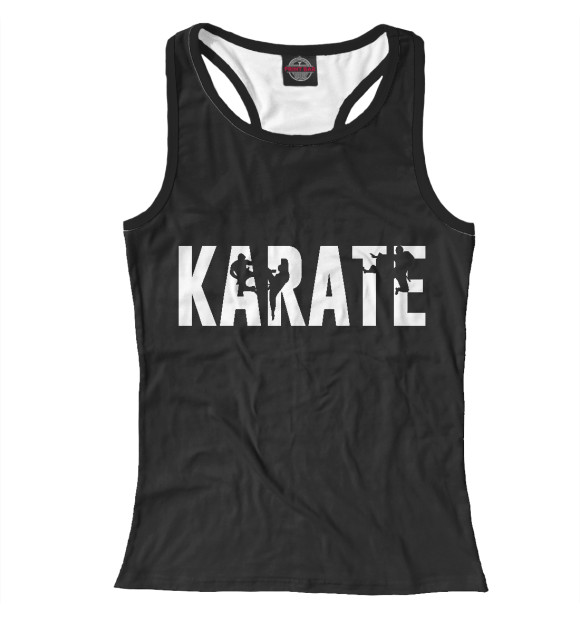 Женская майка-борцовка с изображением Карате цвета Белый