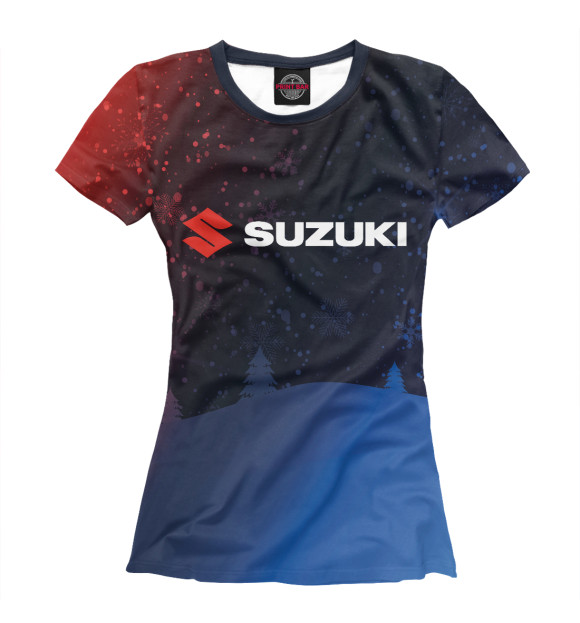 Женская футболка с изображением Suzuki - Snow цвета Белый