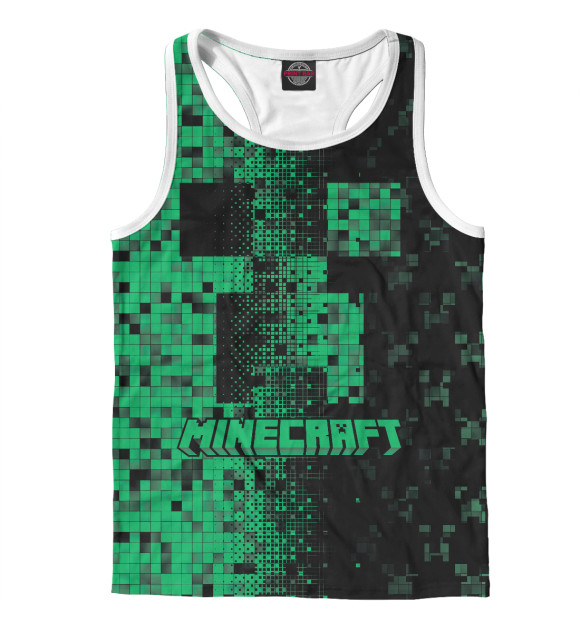 Мужская майка-борцовка с изображением Майнкрафт цвета Белый