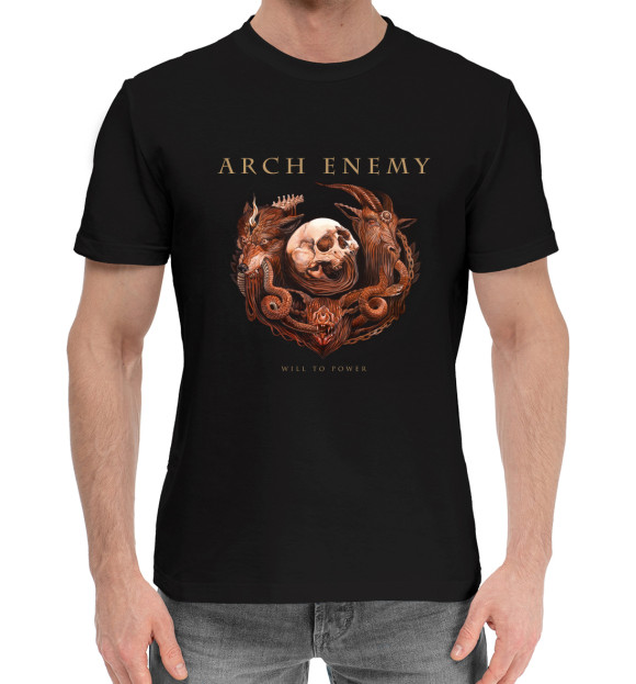 Мужская хлопковая футболка с изображением Arch Enemy цвета Черный