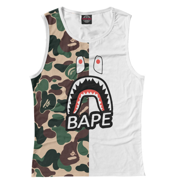 Майка для девочки с изображением BAPE цвета Белый