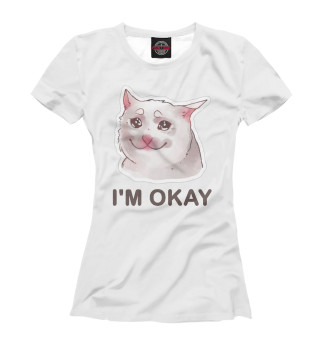 Женская футболка Плачущий кот