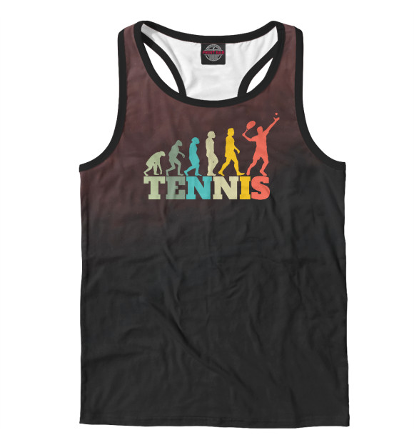 Мужская майка-борцовка с изображением Tennis цвета Белый