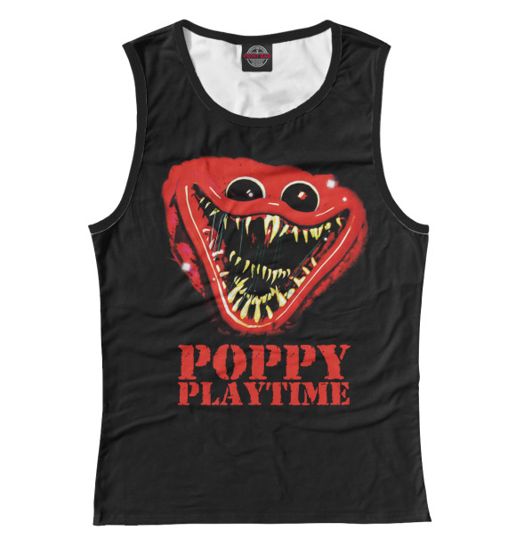 Майка для девочки с изображением Poppy Playtime Хагги Вагги цвета Белый