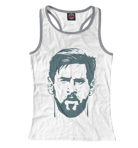 Женская майка-борцовка с изображением Messi цвета Белый