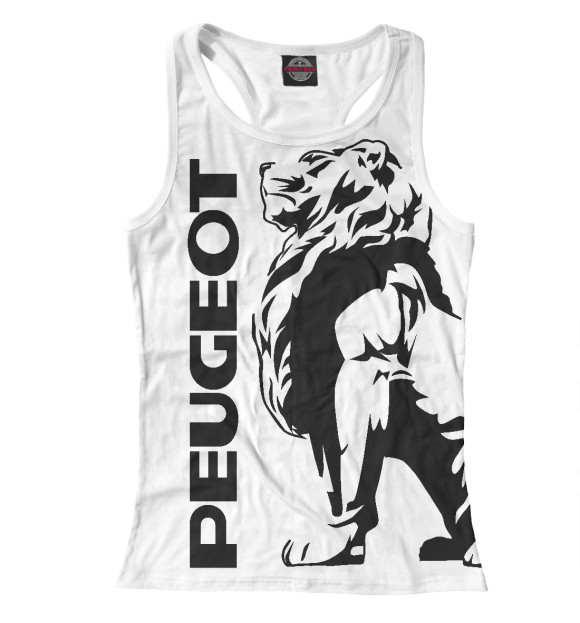 Женская майка-борцовка с изображением Peugeot цвета Белый