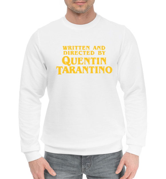 Мужской хлопковый свитшот с изображением Quentin Tarantino цвета Белый