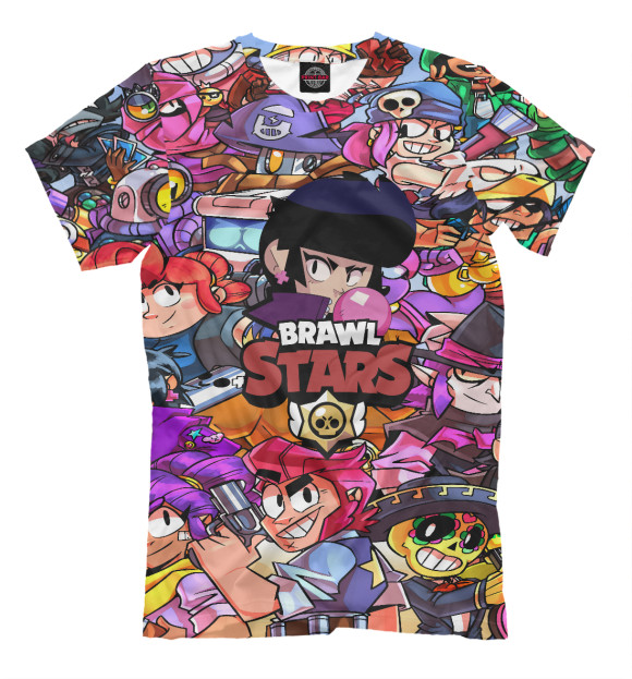 Мужская футболка с изображением Brawl Stars BIBI цвета Белый