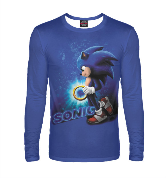 Мужской лонгслив с изображением Sonic цвета Белый