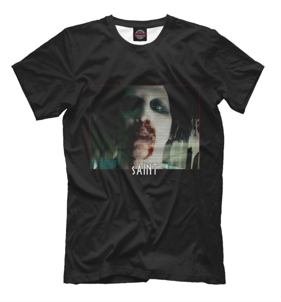 Мужская футболка с изображением Marilyn Manson цвета Белый