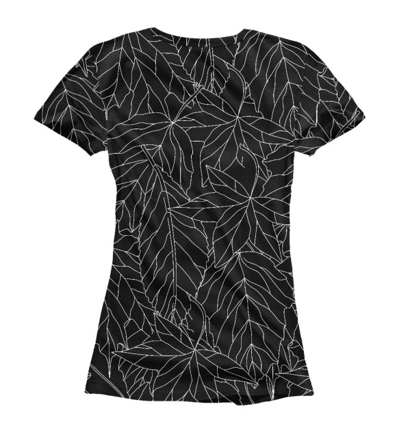 Женская футболка с изображением Черно-белая осень цвета Белый