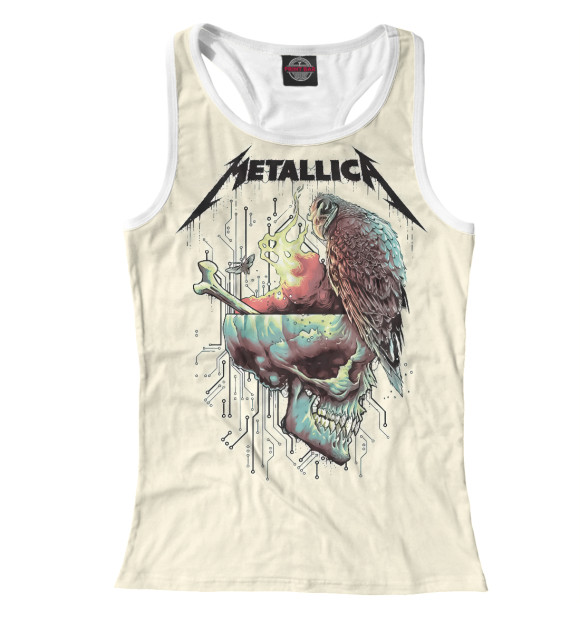 Женская майка-борцовка с изображением Metallica цвета Белый