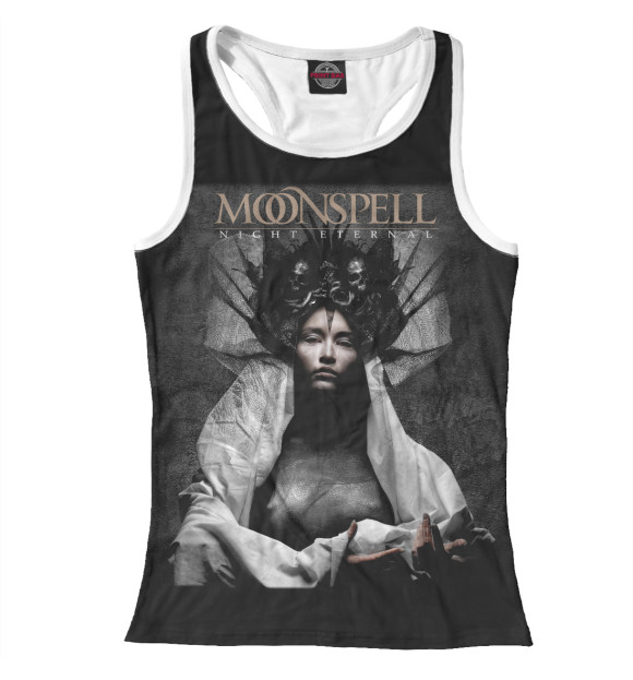 Женская майка-борцовка с изображением Moonspell цвета Белый