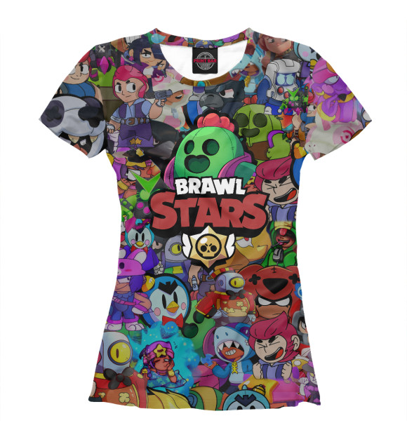 Футболка для девочек с изображением Brawl Stars: Spike цвета Белый