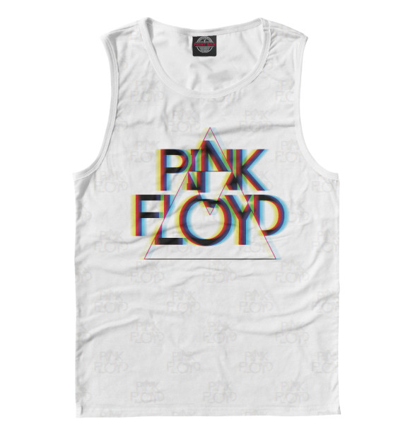 Майка для мальчика с притом Pink Floyd глитч цвета Белый Майка для мальчика с изображением Pink Floyd глитч цвета Белый