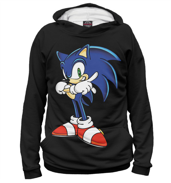 Женское худи с изображением Sonic цвета Белый