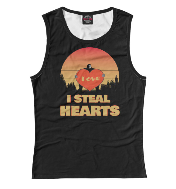 Женская майка с изображением I steal hearts цвета Белый