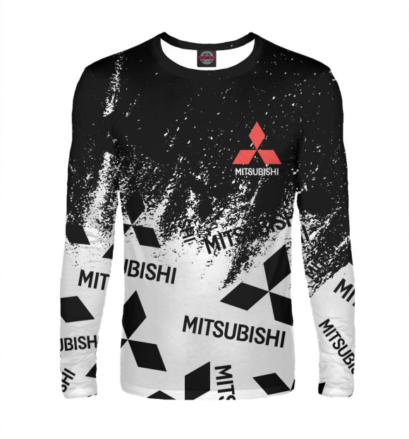 Мужской лонгслив с изображением Mitsubishi цвета Белый