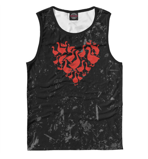 Майка для мальчика с изображением Heart Valentine Goose цвета Белый