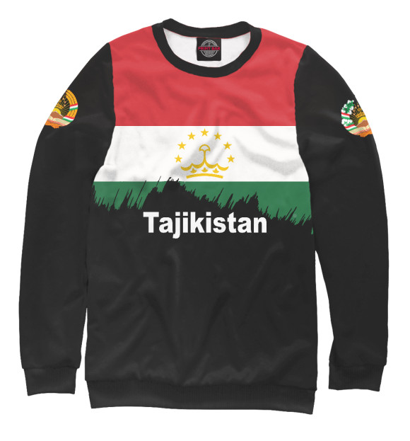 Мужской свитшот с изображением Tajikistan цвета Белый