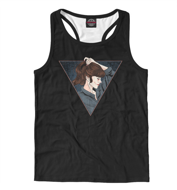 Мужская майка-борцовка с изображением Девушка клоун цвета Белый