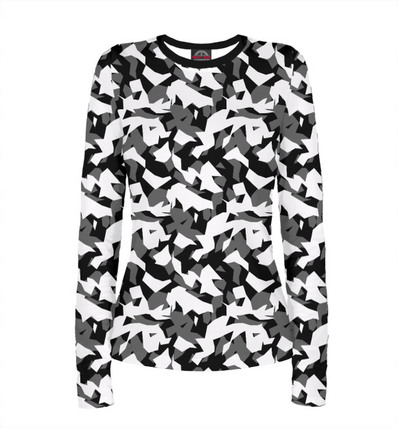 Женский лонгслив с изображением Осколок городской цвета Белый