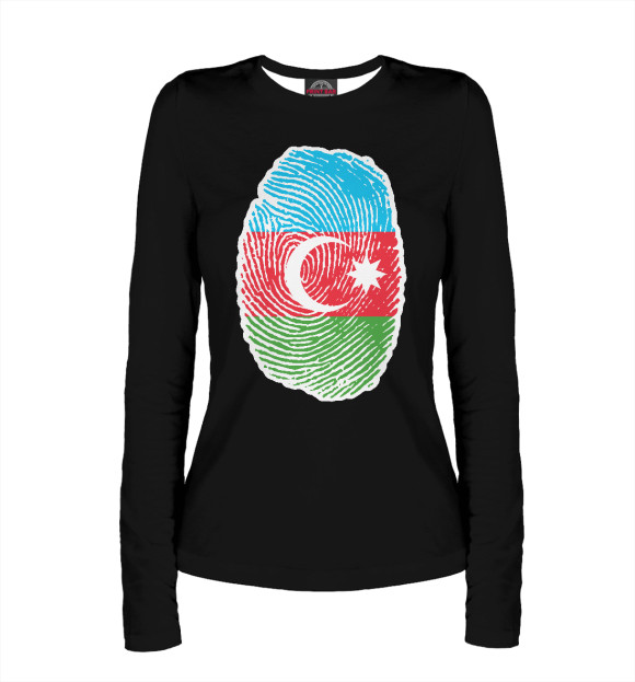 Женский лонгслив с изображением Азербайджан цвета Белый