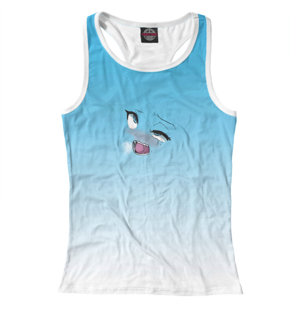 Женская майка-борцовка с изображением Ahegao цвета Белый