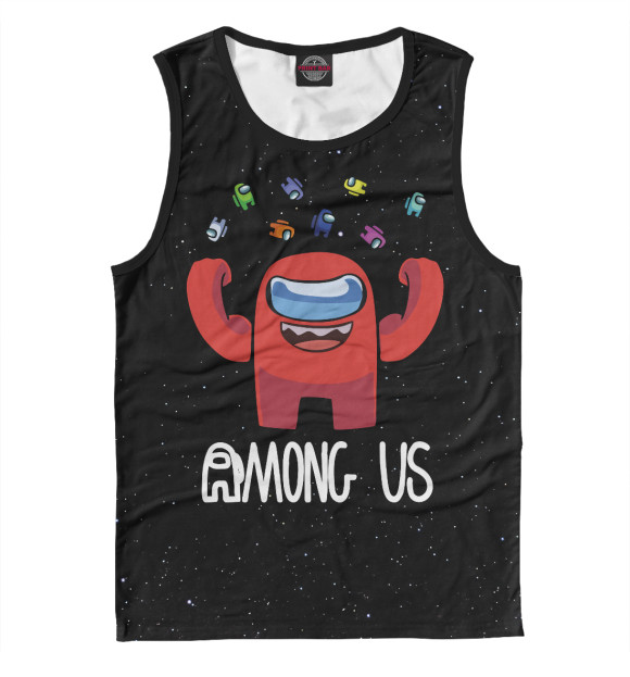 Мужская майка с притом Among Us цвета Белый Мужская майка с изображением Among Us цвета Белый