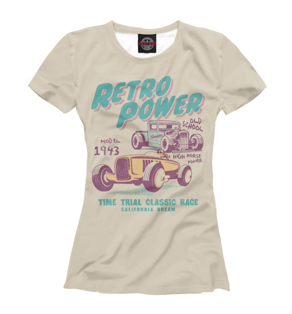 Футболка для девочек с изображением Retro цвета Белый