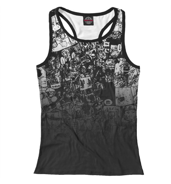 Женская майка-борцовка с изображением Ahegao | Ахэгао цвета Белый