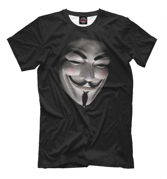 Мужская футболка с изображением Анонимус цвета Белый