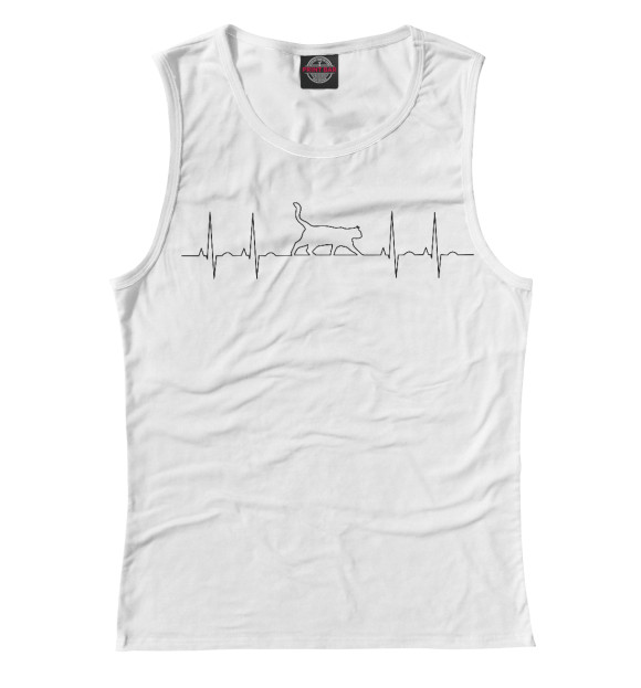 Майка для девочки с изображением Кот цвета Белый