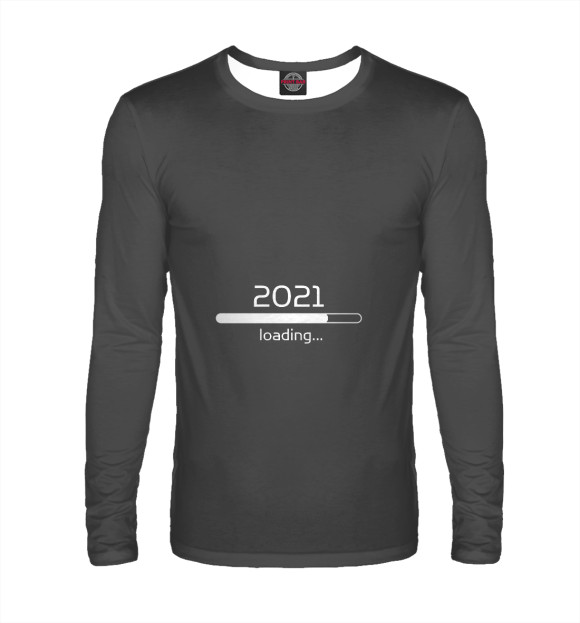 Мужской лонгслив с изображением Загрузка 2021 цвета Белый