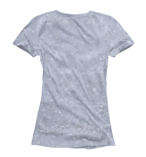 Женская футболка с изображением Окаменелая рыба на камне на сером фоне цвета Белый