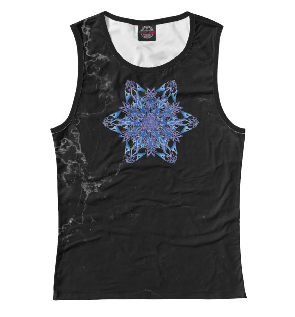 Женская майка с изображением Deep Blue Mandala цвета Белый