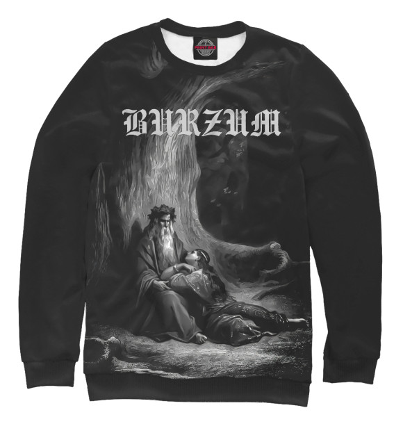 Женский свитшот с изображением Burzum - The Ways of Yore цвета Белый