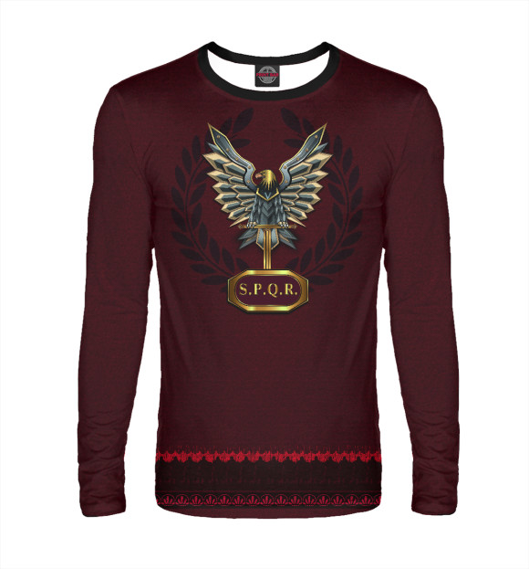 Мужской лонгслив с изображением Римский Легион «Аквила» цвета Белый