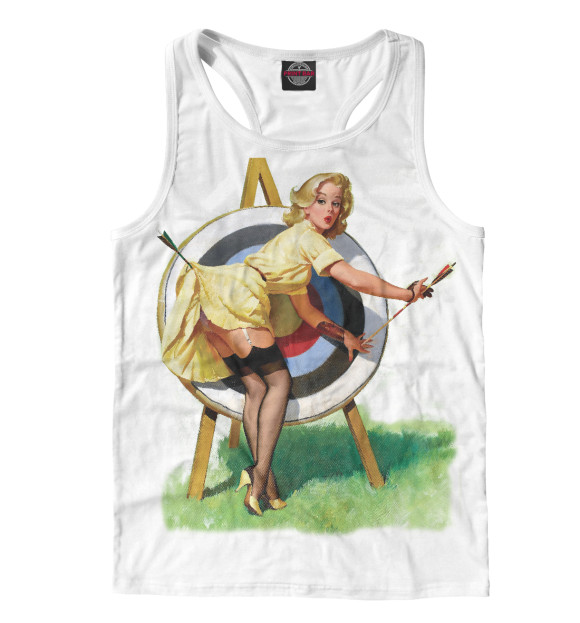 Мужская майка-борцовка с изображением Пинап стрелочница цвета Белый