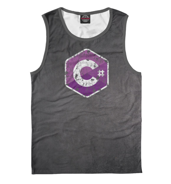 Майка для мальчика с изображением C Sharp Grunge Logo цвета Белый