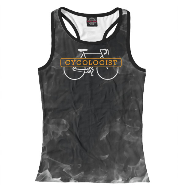 Женская майка-борцовка с изображением Bicycle - Cycologist цвета Белый