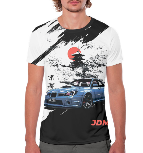 Мужская футболка с изображением JDM цвета Белый